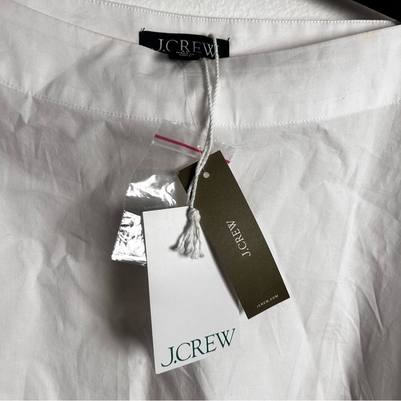 J.Crew Ciel Top in Cotton Poplin White XS w belt NEW! - Picture 6 of 13